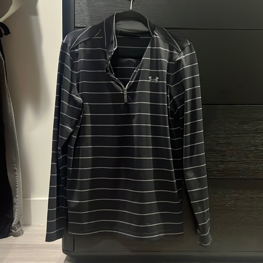 Striped Under Armor Golf 1/4 zip